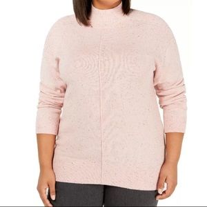 💕 NWT Karen Scott Pink Speckled Mock Neck Sweater